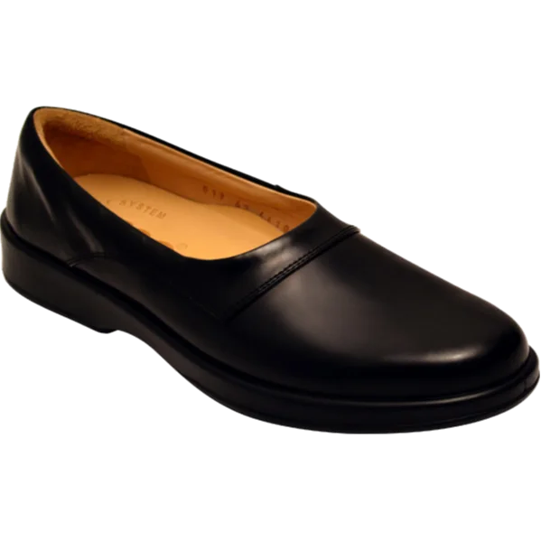 Esse Comfort Men's Leather Plain Toe Loafer - Black