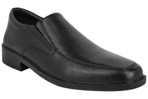 Esse Comfort Men's Leather Cushioned Moc Toe Slip-On - Black