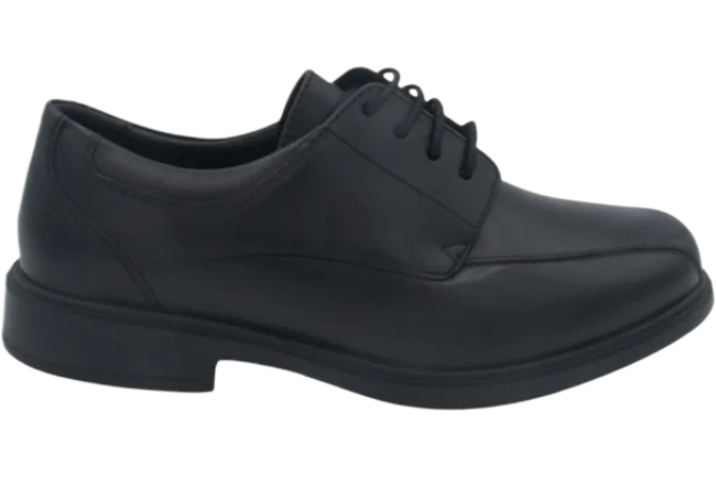 Benelaccio Boys' Leather Bicycle Toe Lace-Up Dress Shoes - Black - view 3