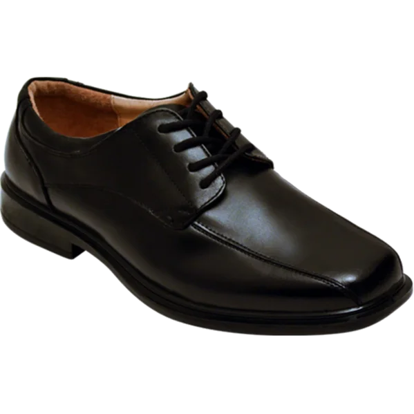 Benelaccio Boys' Leather Bicycle Toe Lace-Up Dress Shoes - Black