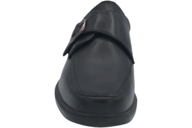 Benelaccio Boys' Leather Moc Toe Buckle Shoes - Black - view 3