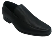 Esse Comfort Men's Leather Moc Toe Loafer - Black